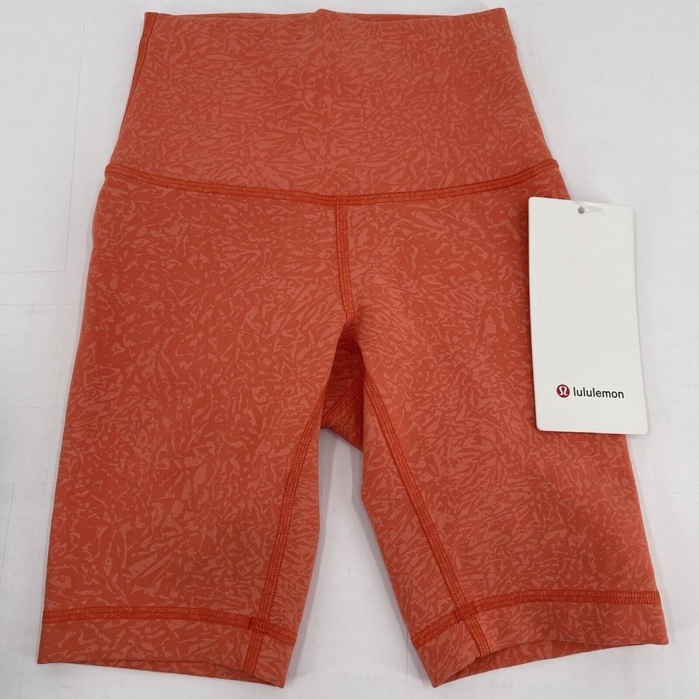 NWT Lululemon Wunder Train HR‎ Short 8” Size 0 Crunch Warm Coral Orange Exercise